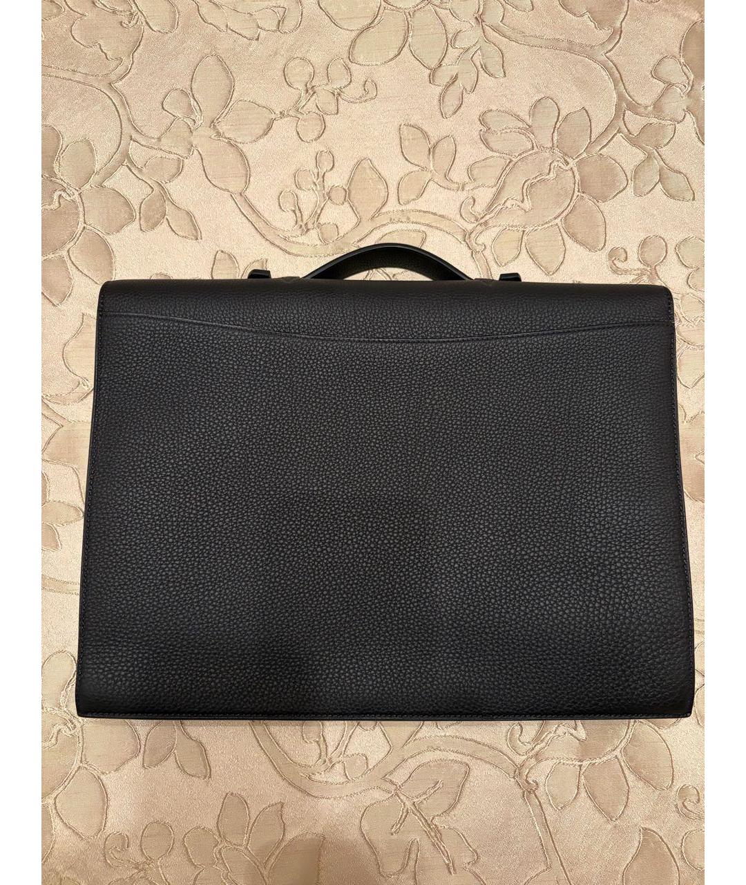 HERMES Черный кожаный портфель, фото 6