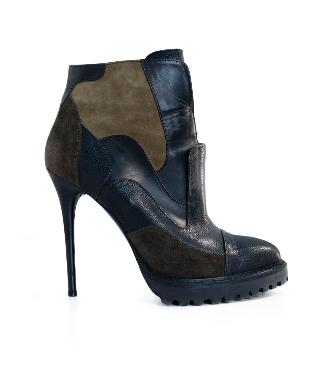 ALEXANDER MCQUEEN Черные кожаные ботильоны, фото 1