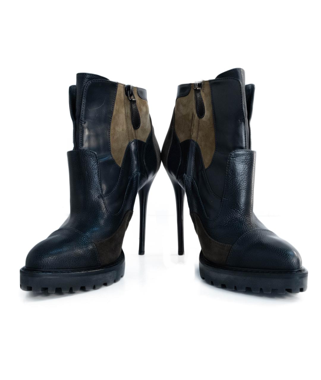 ALEXANDER MCQUEEN Черные кожаные ботильоны, фото 4