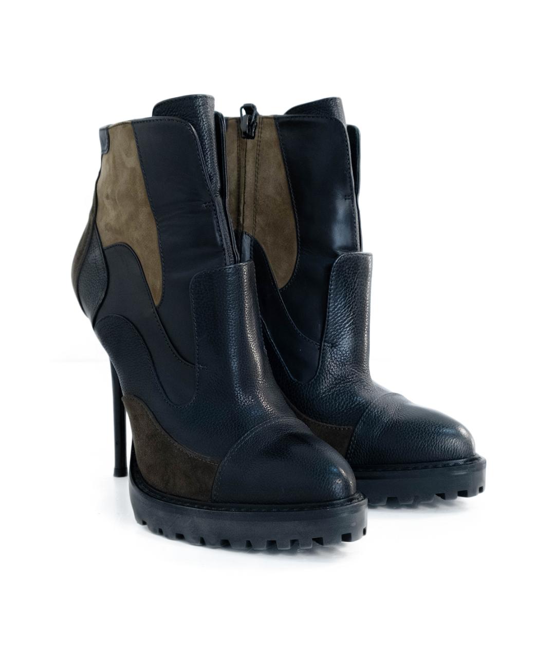 ALEXANDER MCQUEEN Черные кожаные ботильоны, фото 2
