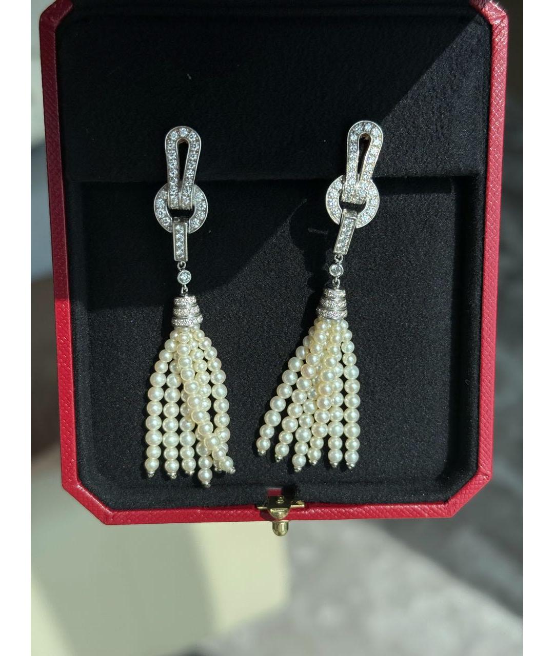 CARTIER Белые серьги из белого золота, фото 4