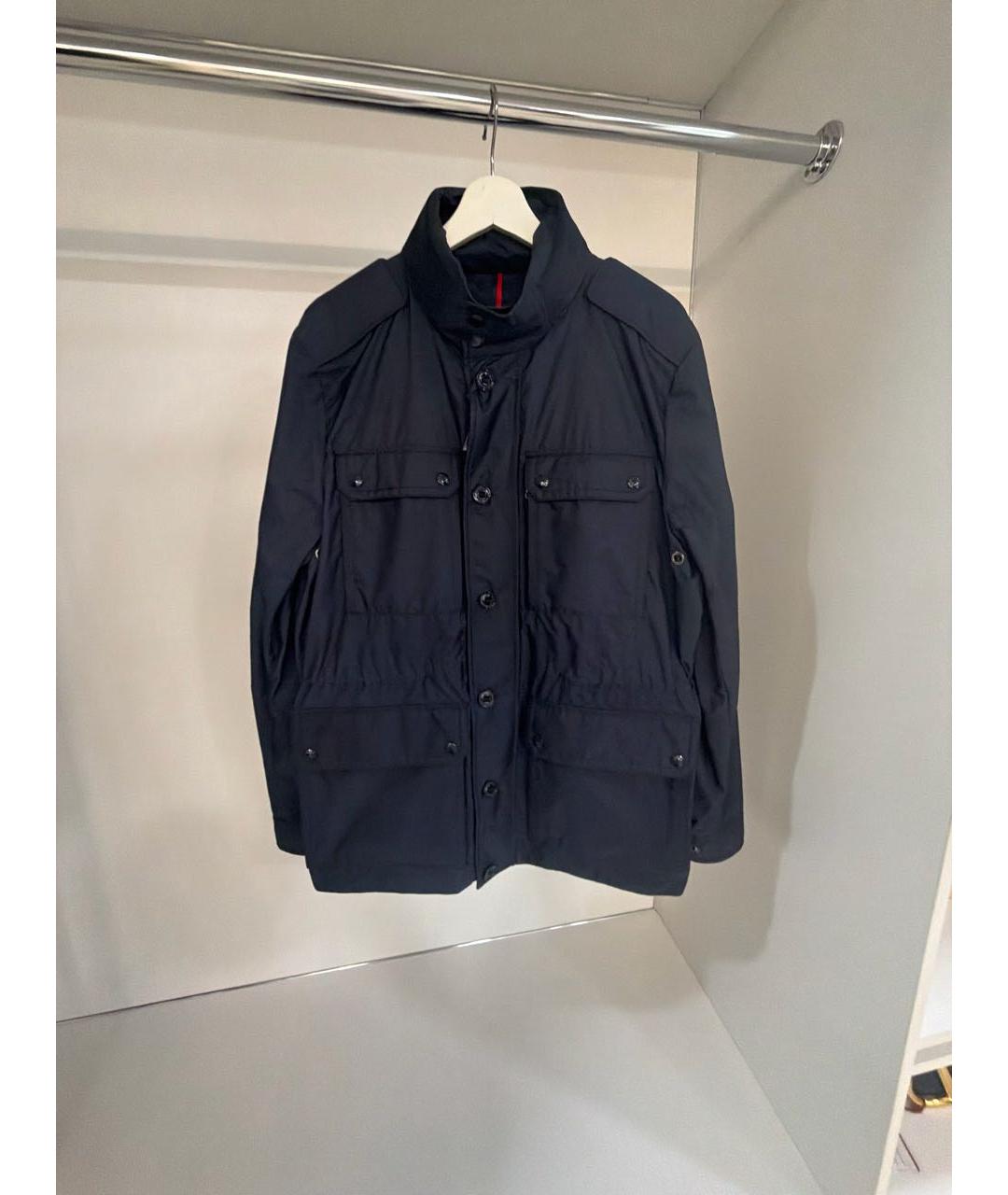 MONCLER Темно-синяя полиамидовая куртка, фото 7