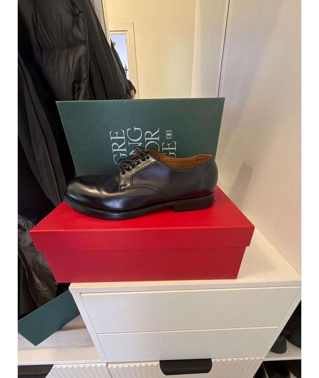 CRAIG GREEN Темно-синие кожаные низкие ботинки, фото 7