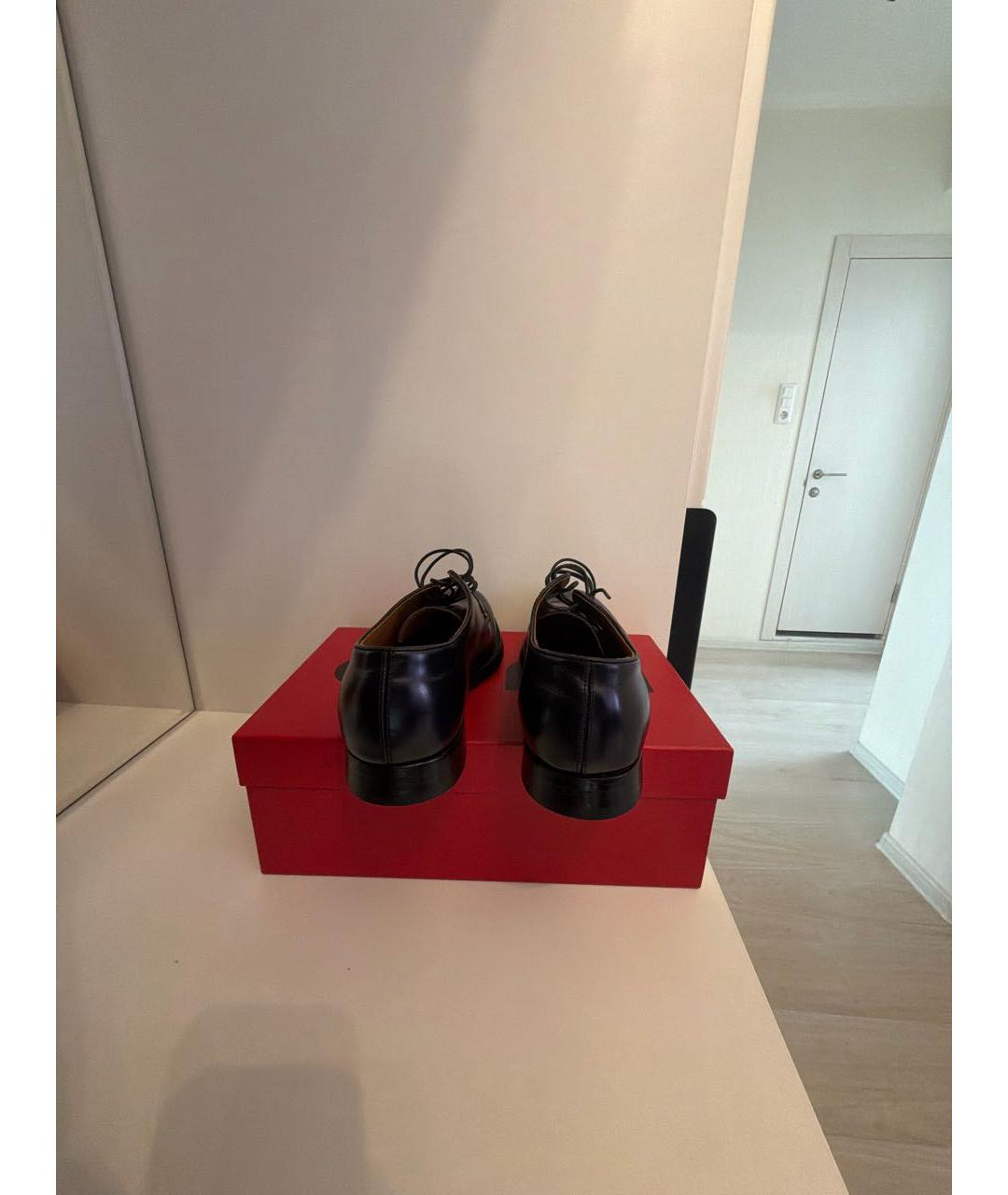 CRAIG GREEN Темно-синие кожаные низкие ботинки, фото 4