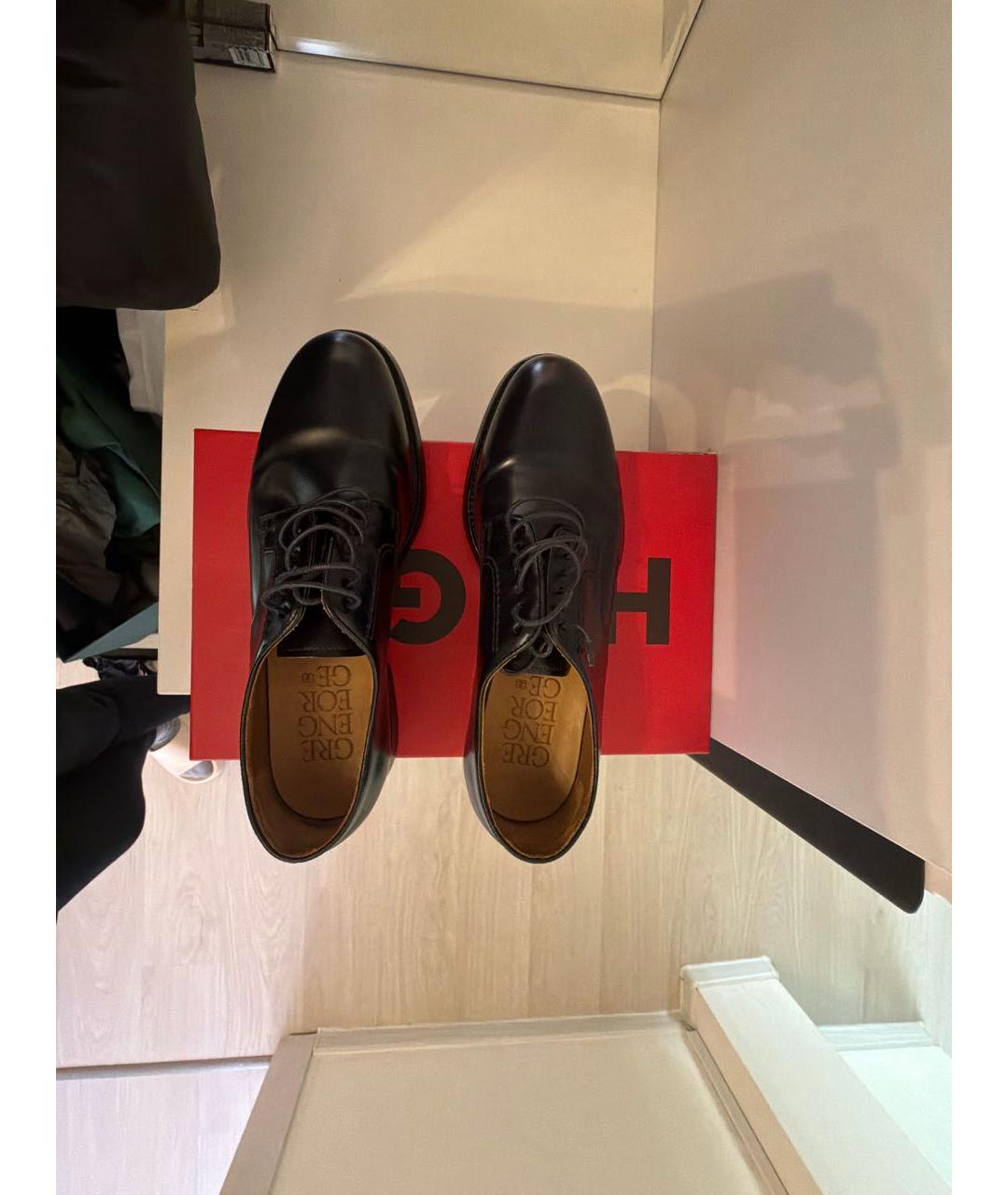 CRAIG GREEN Темно-синие кожаные низкие ботинки, фото 3