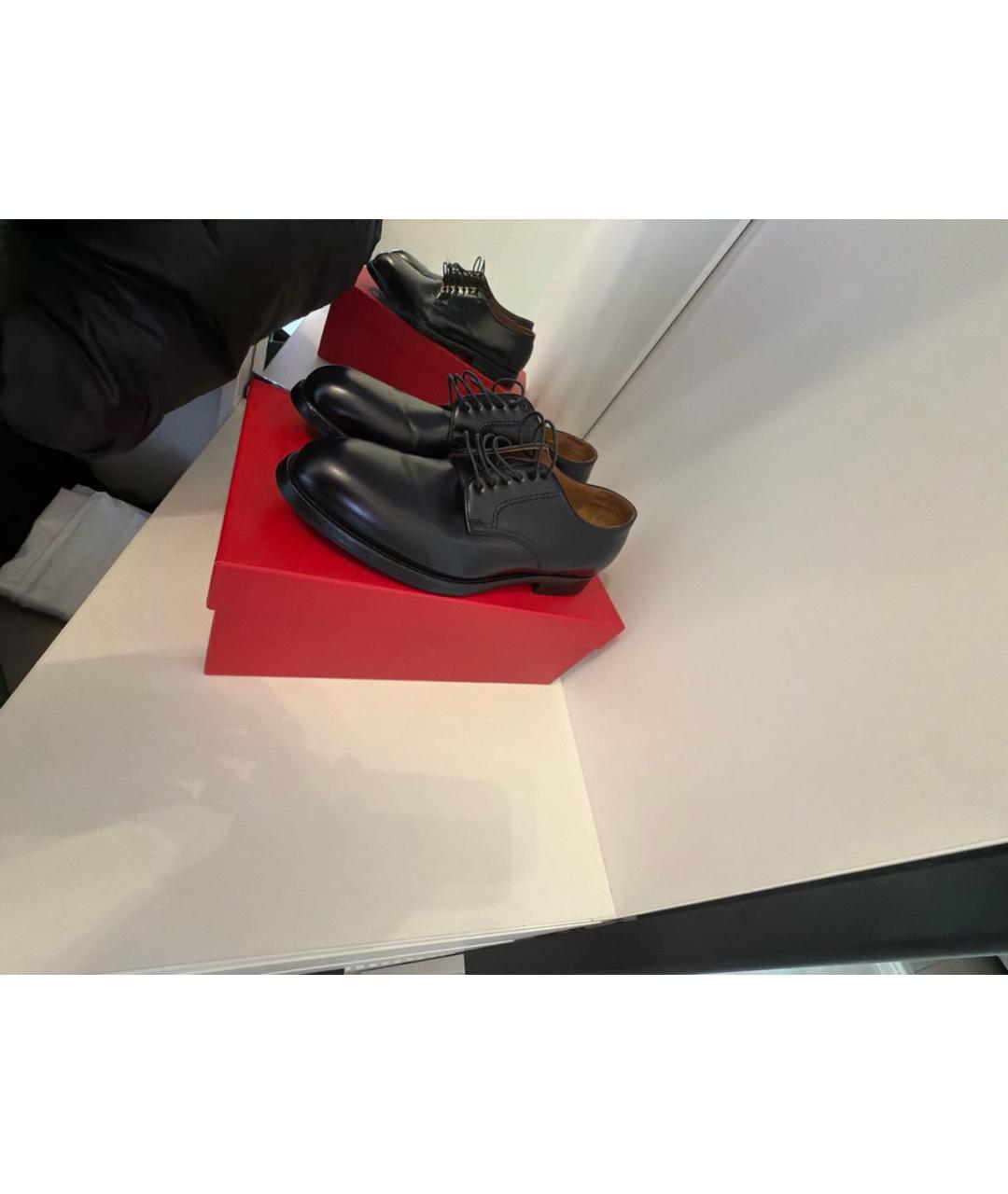 CRAIG GREEN Темно-синие кожаные низкие ботинки, фото 5