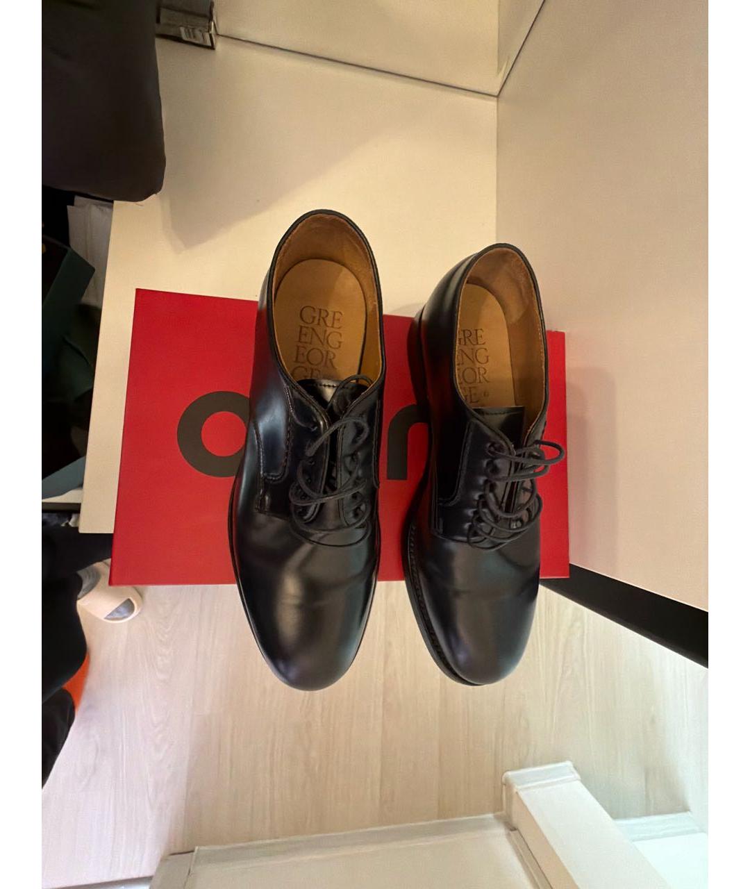 CRAIG GREEN Темно-синие кожаные низкие ботинки, фото 2