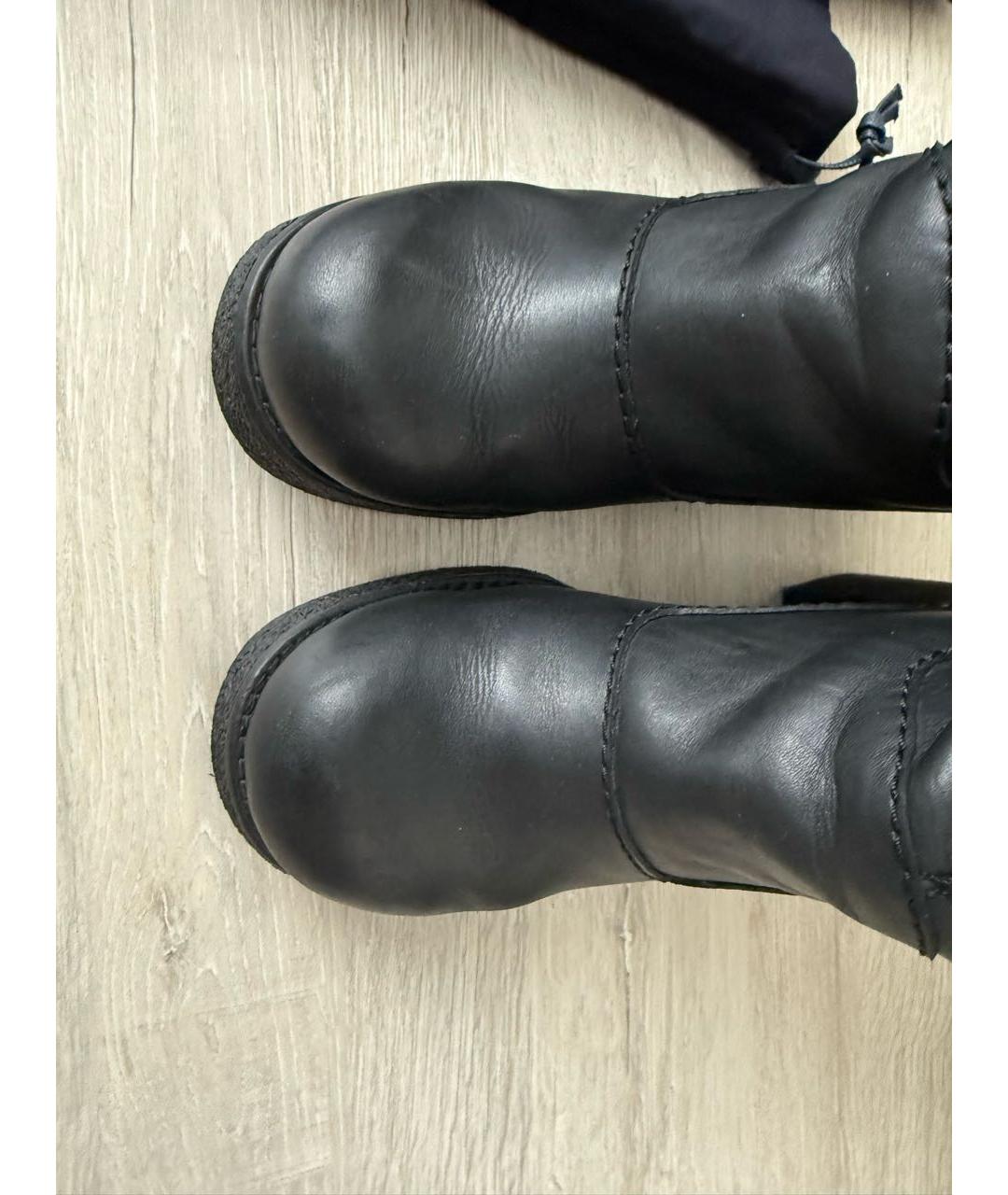 JIL SANDER Черные кожаные сапоги, фото 3