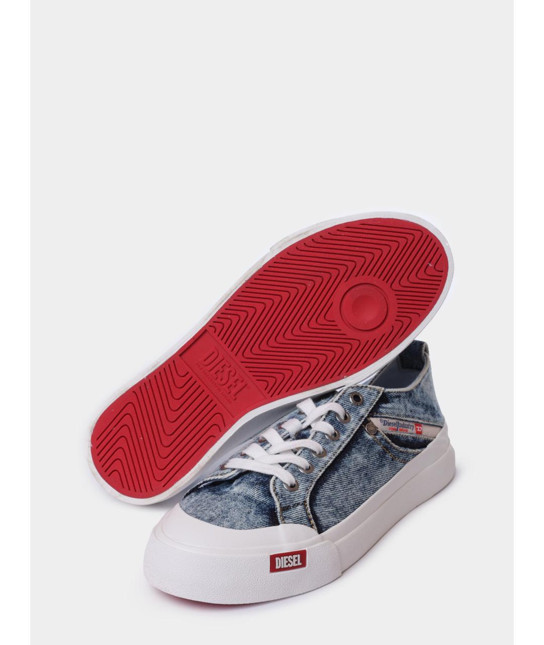 DIESEL Голубые текстильные кеды, фото 5