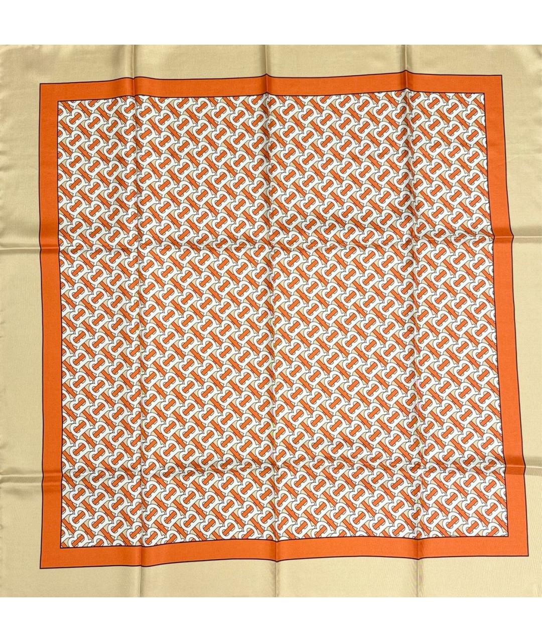 BURBERRY Оранжевый шелковый платок, фото 1