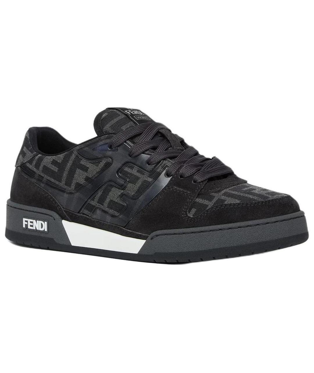 FENDI Черные замшевые низкие кроссовки / кеды, фото 3