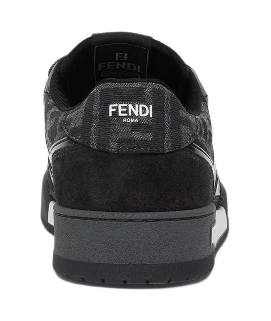 FENDI Черные замшевые низкие кроссовки / кеды, фото 5