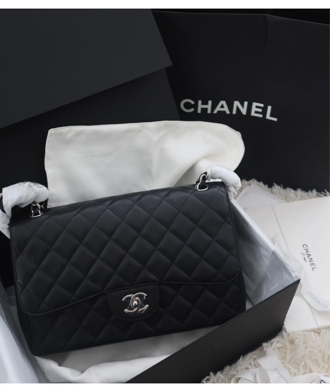 CHANEL Черная кожаная сумка через плечо, фото 6