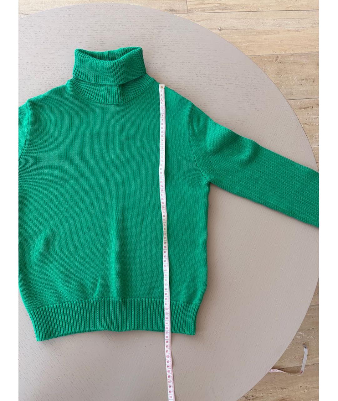 RALPH LAUREN PURPLE LABEL Зеленый хлопковый джемпер / свитер, фото 6