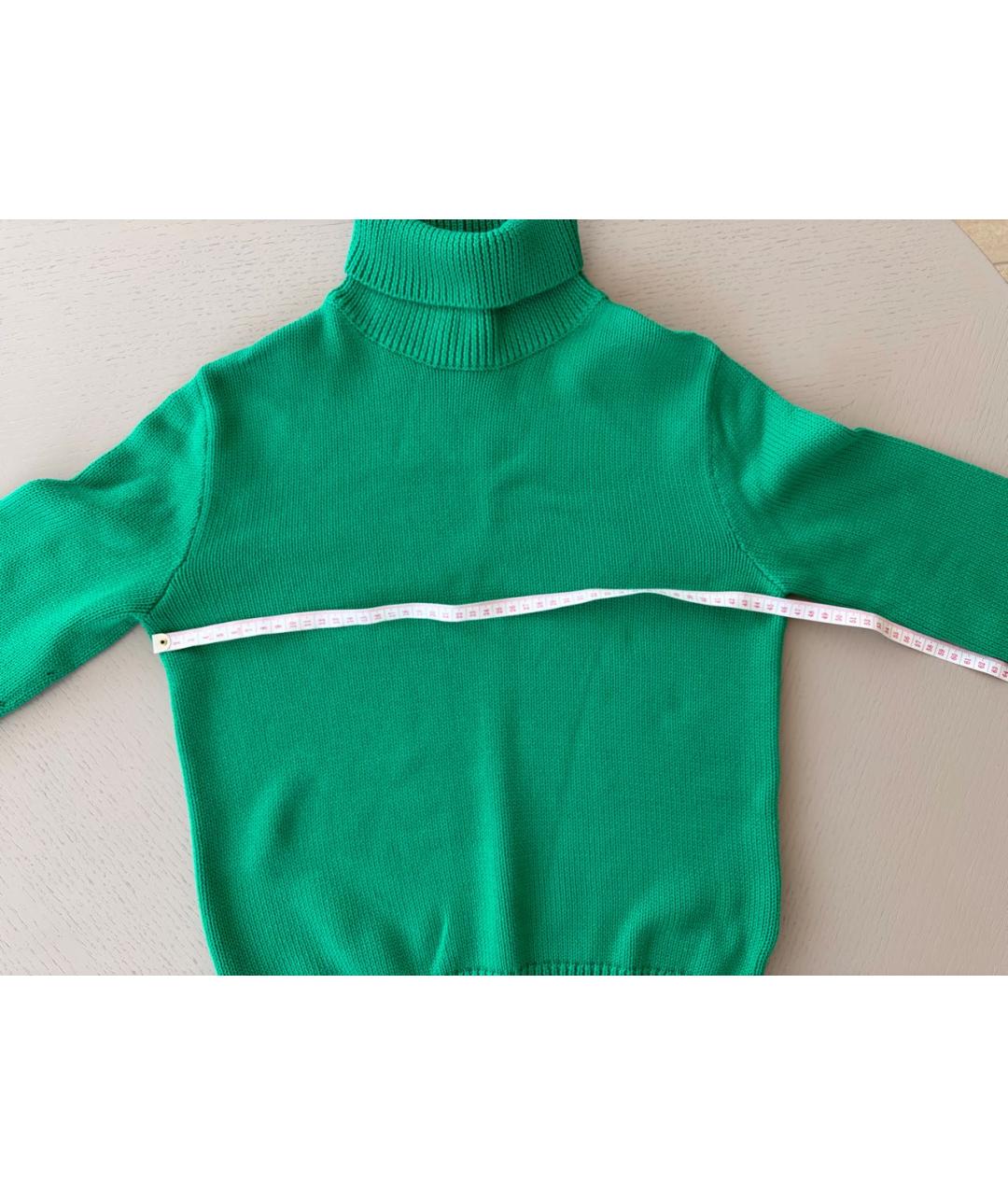 RALPH LAUREN PURPLE LABEL Зеленый хлопковый джемпер / свитер, фото 5