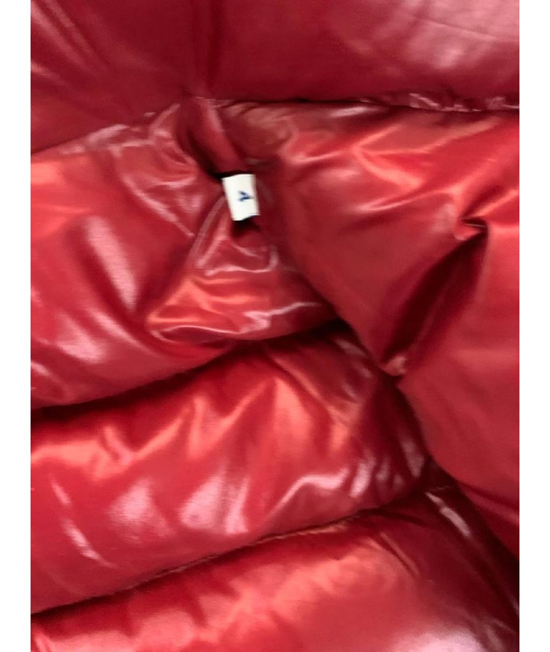 MONCLER Красный полиэстеровый пуховик, фото 5