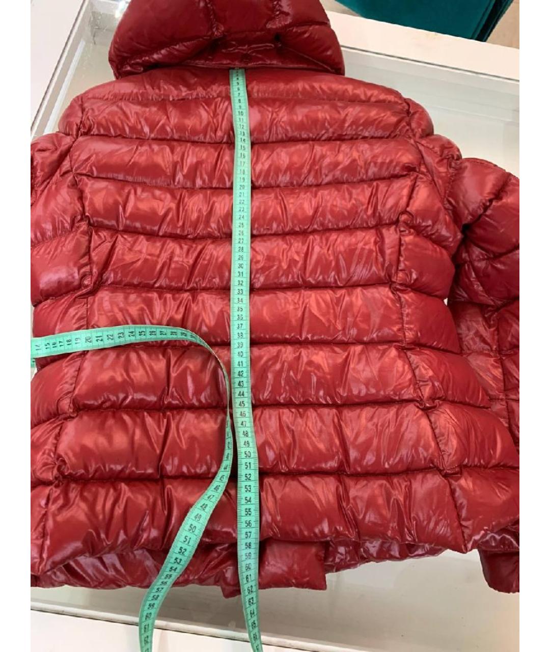 MONCLER Красный полиэстеровый пуховик, фото 9