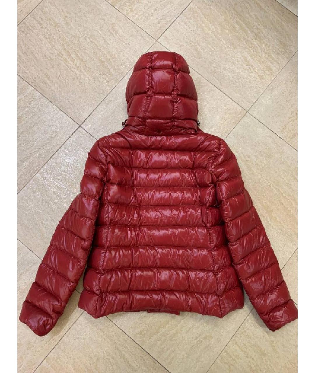 MONCLER Красный полиэстеровый пуховик, фото 2