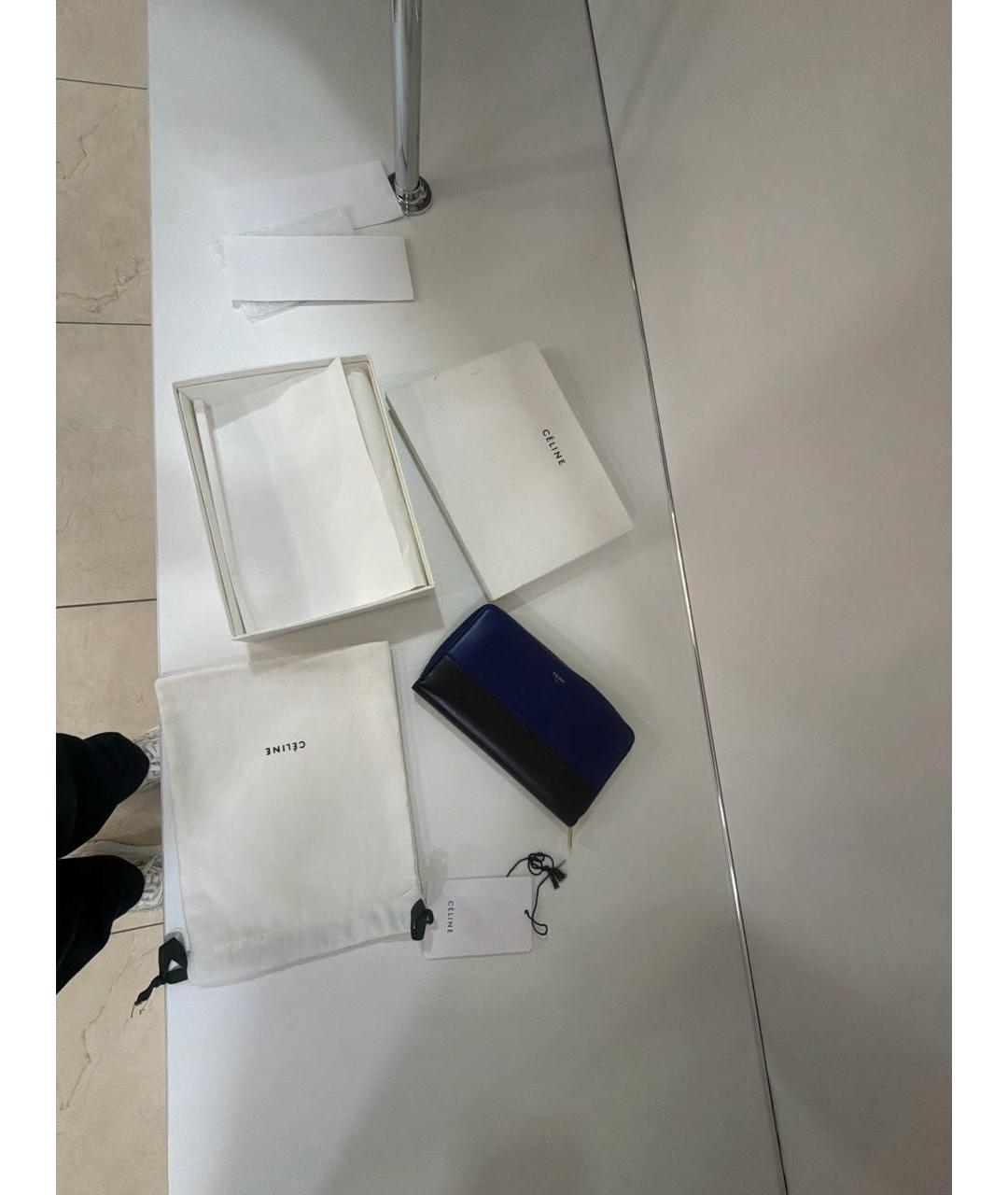 CELINE Темно-синий кожаный кошелек, фото 5