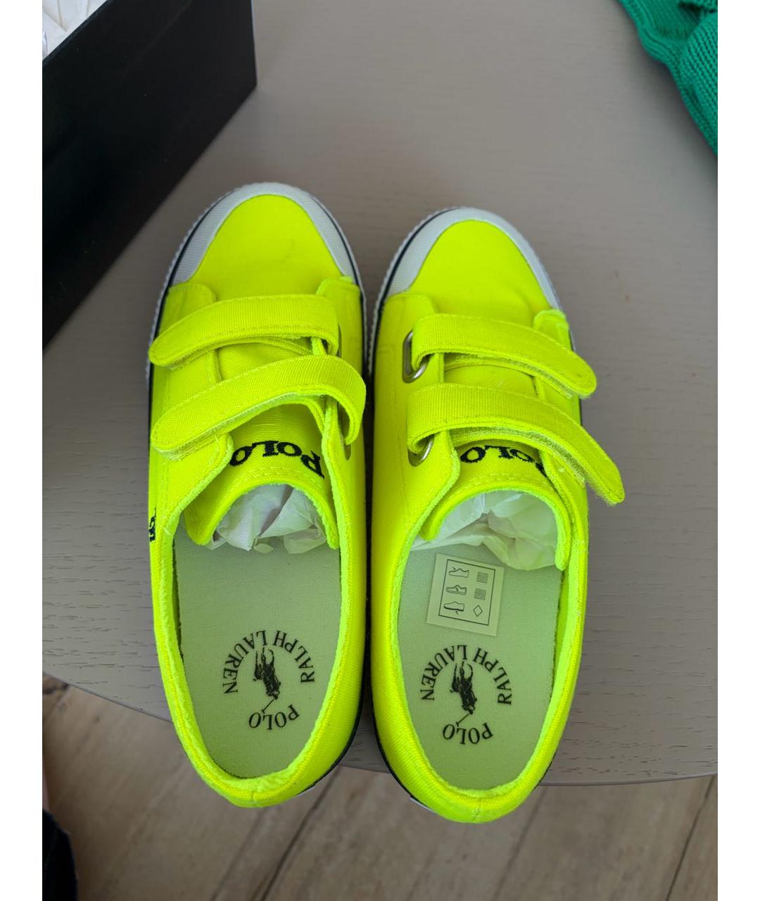 POLO RALPH LAUREN Салатовые текстильные кеды, фото 3