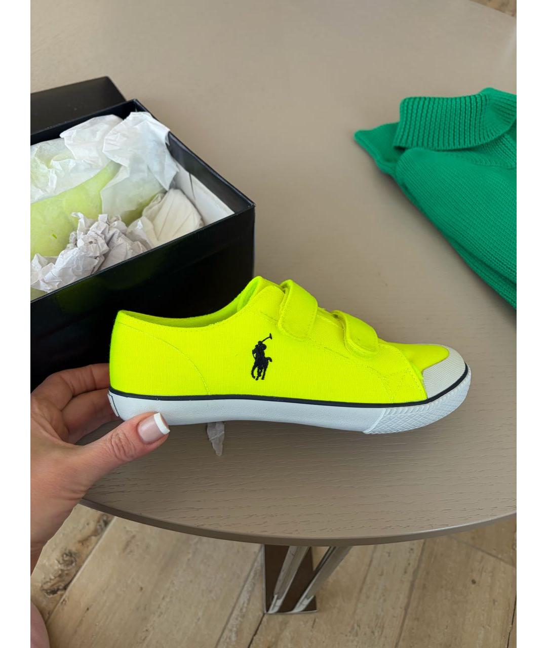 POLO RALPH LAUREN Салатовые текстильные кеды, фото 9