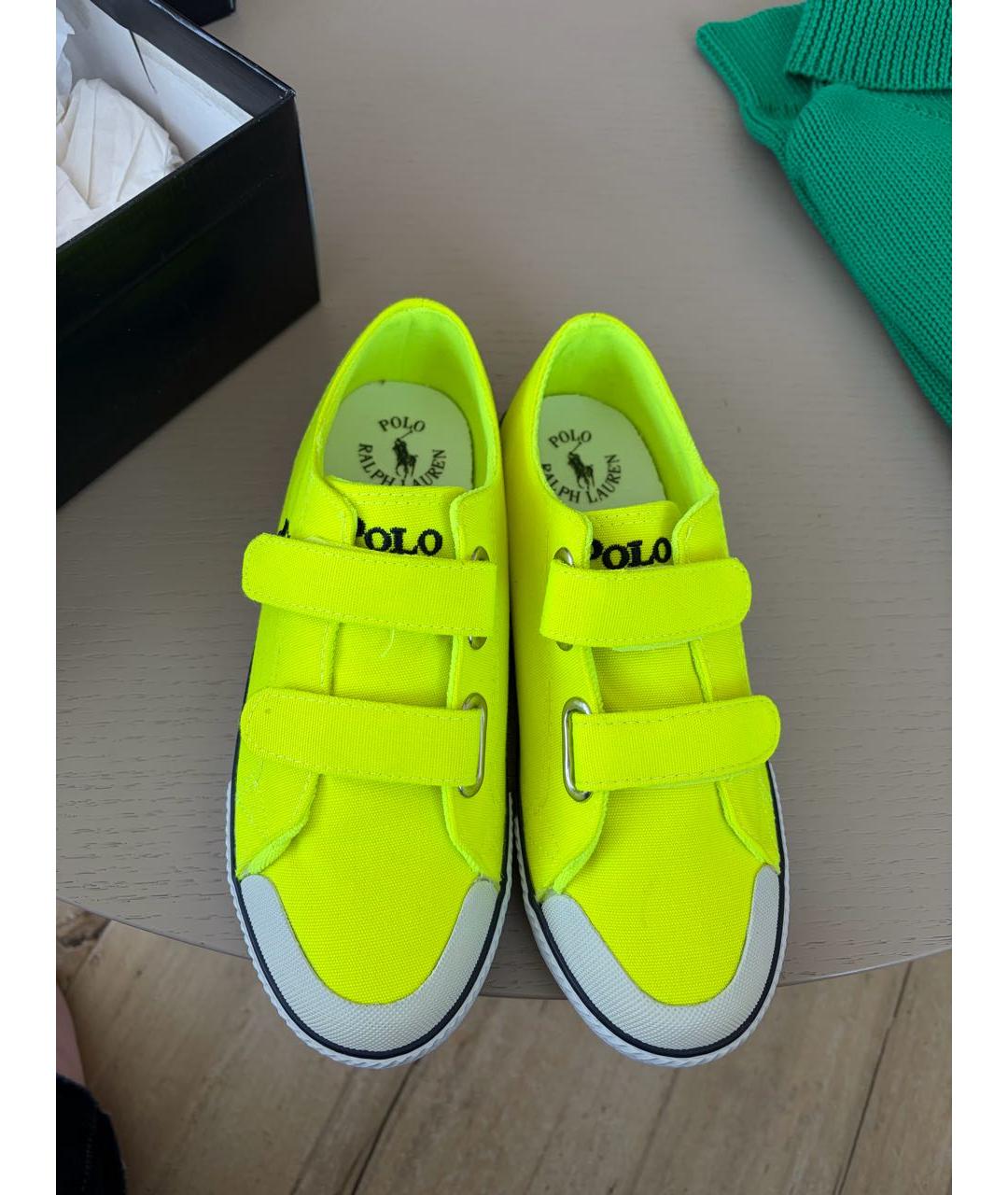 POLO RALPH LAUREN Салатовые текстильные кеды, фото 2