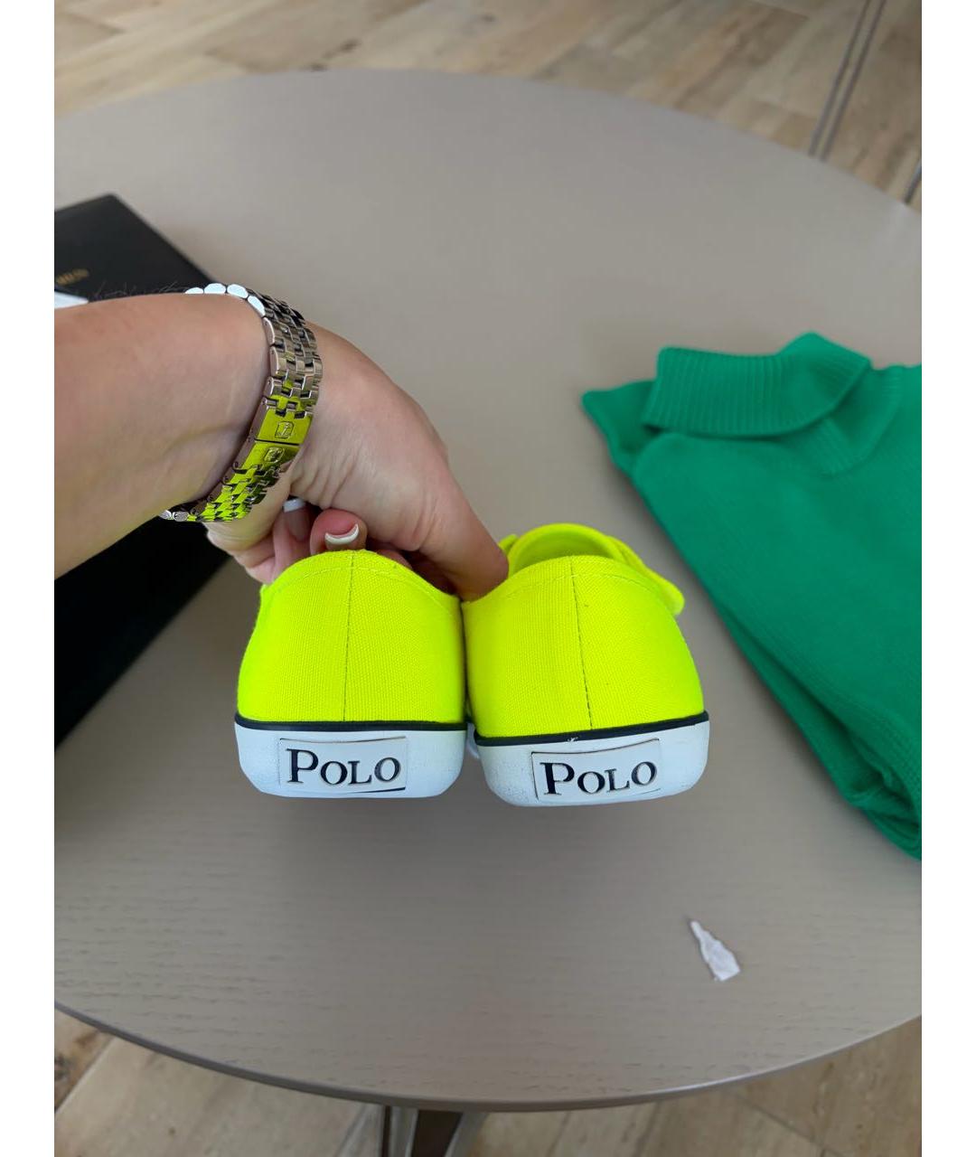 POLO RALPH LAUREN Салатовые текстильные кеды, фото 4