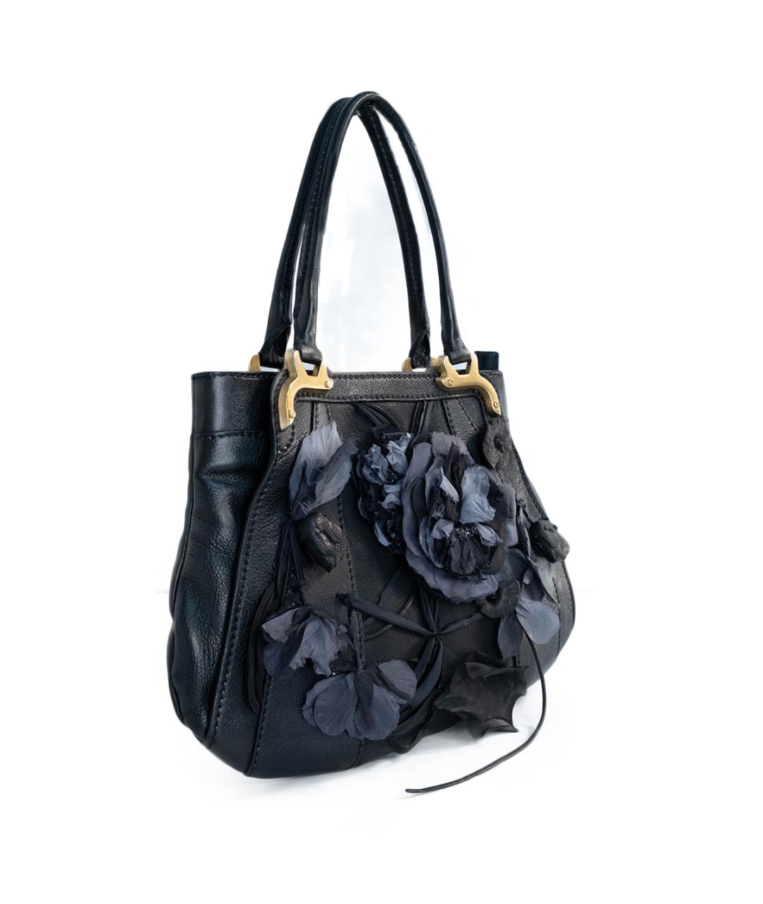 VALENTINO Черная кожаная сумка тоут, фото 2