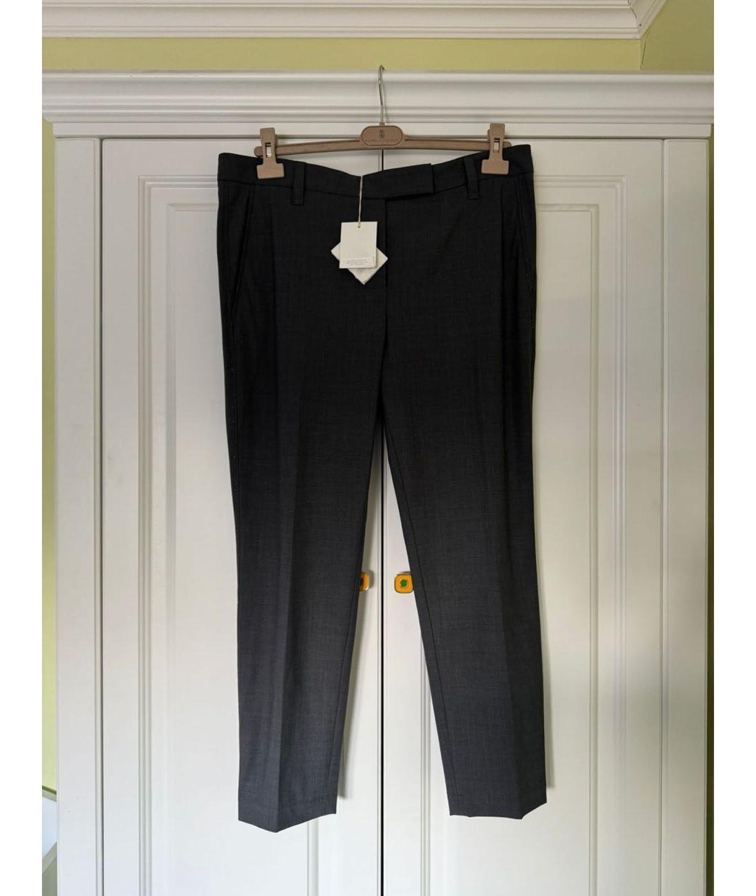 BRUNELLO CUCINELLI Серые прямые брюки, фото 9