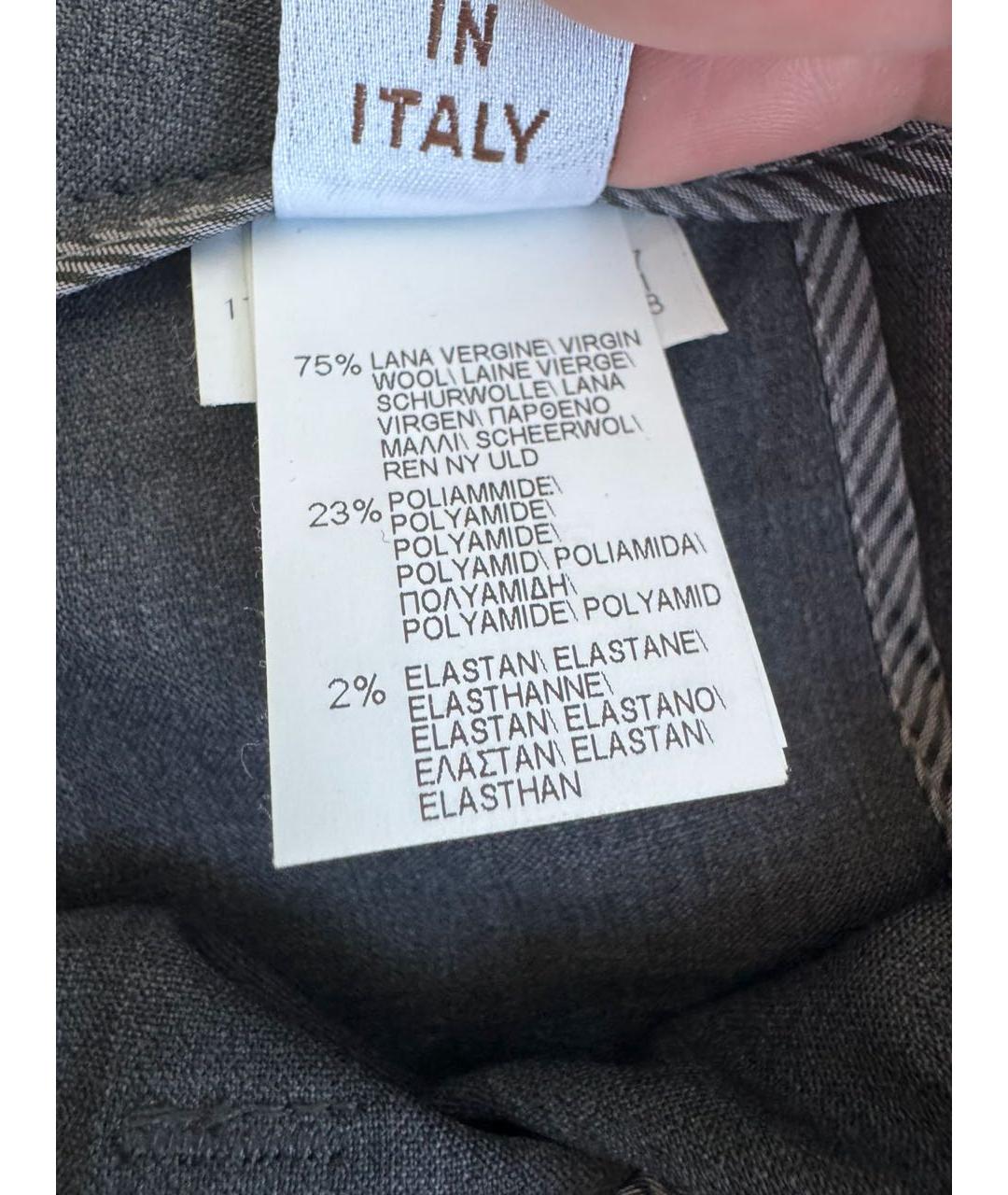 BRUNELLO CUCINELLI Серые прямые брюки, фото 6