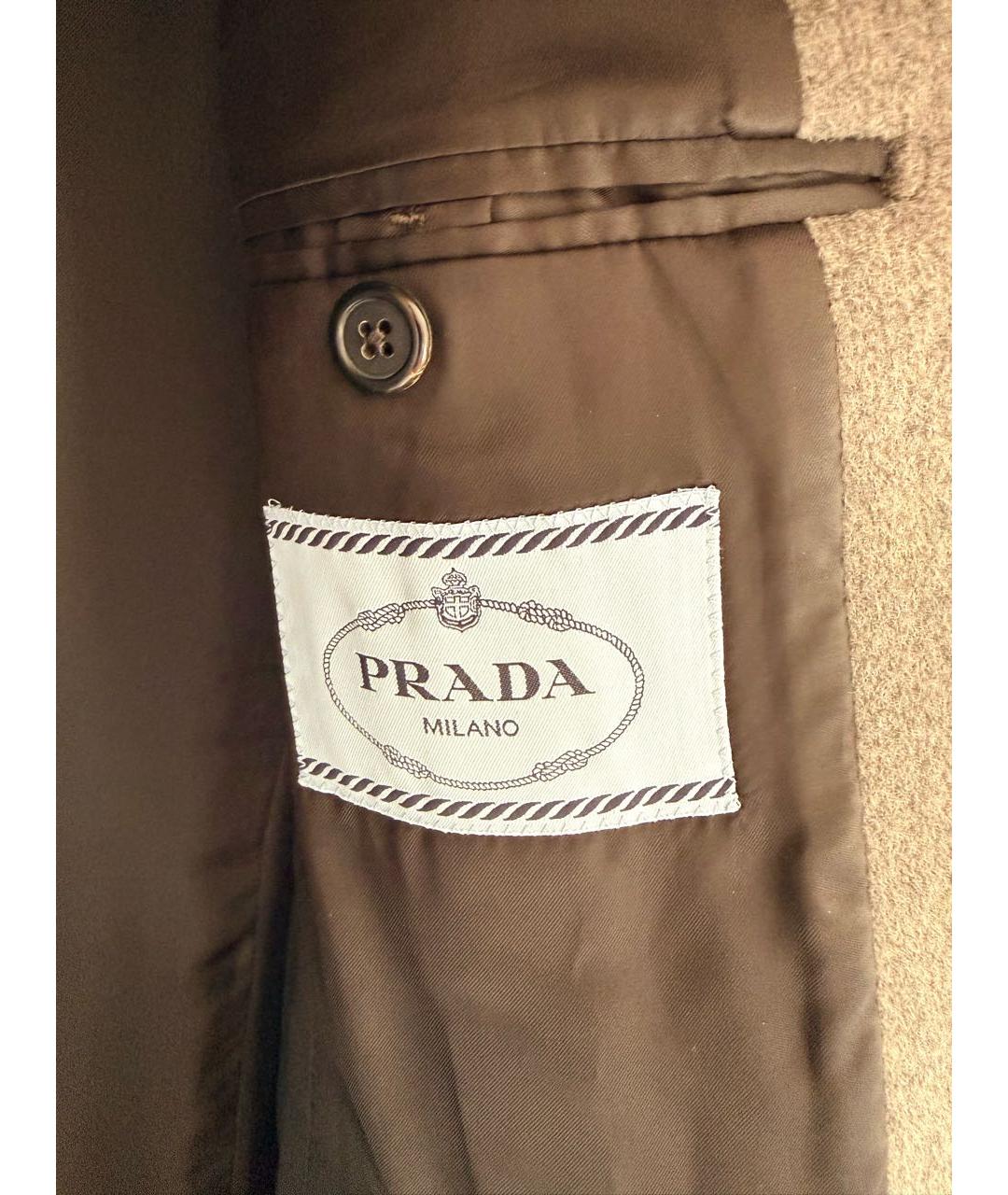 PRADA Серое шерстяное пальто, фото 4