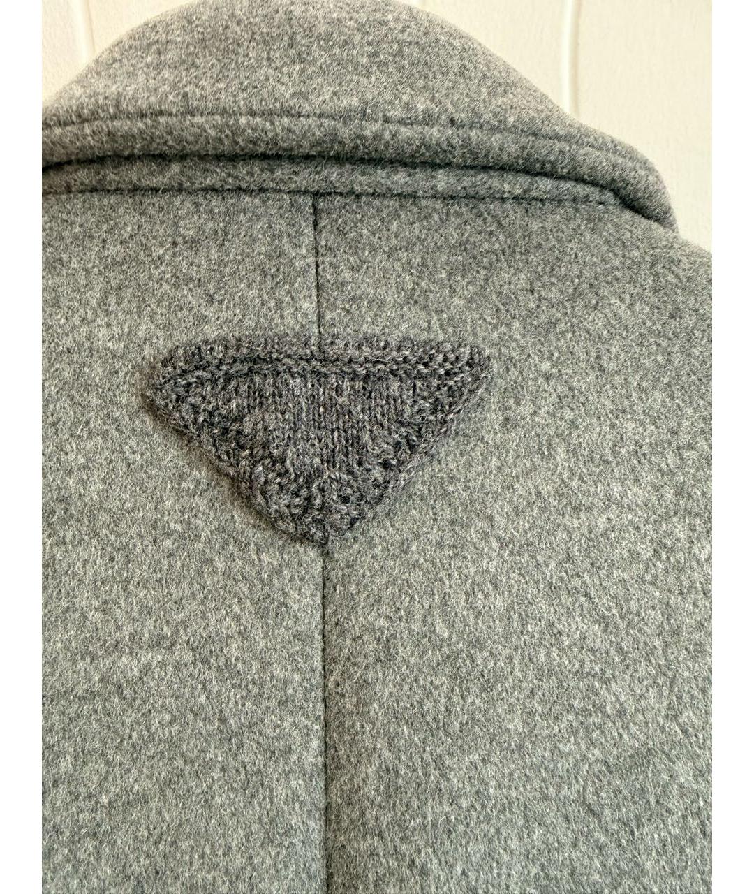 PRADA Серое шерстяное пальто, фото 3