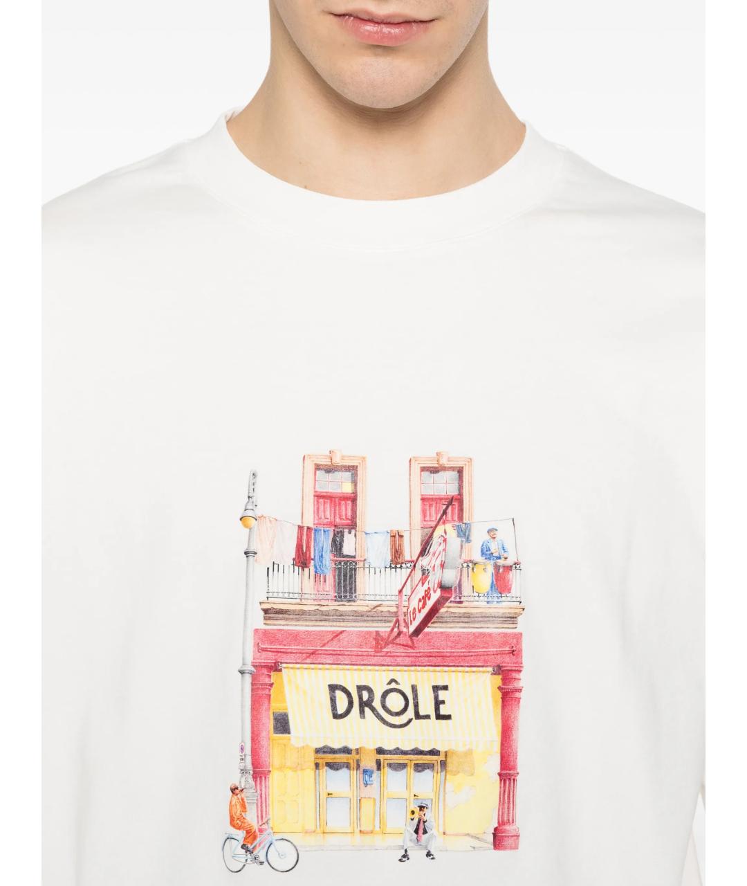 Drole de Monsieur Белая хлопковая футболка, фото 5