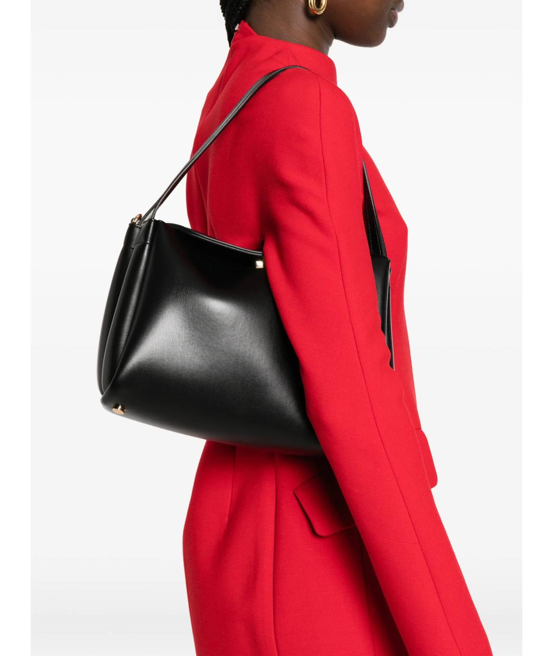 THEMOIRE Черная кожаная сумка через плечо, фото 2