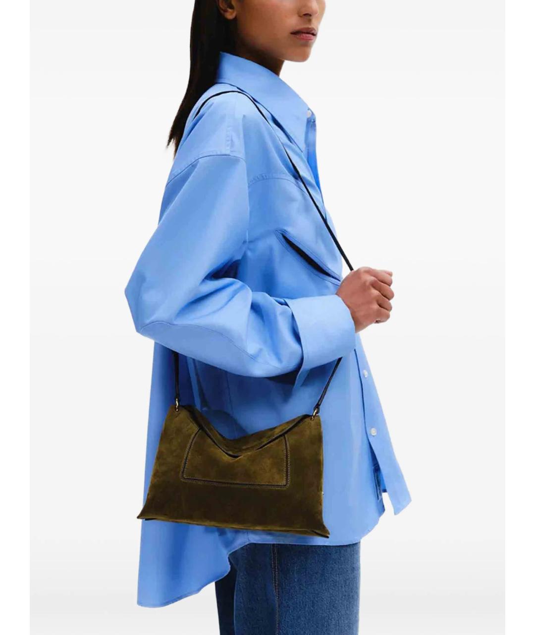 WANDLER Зеленая замшевая сумка через плечо, фото 2