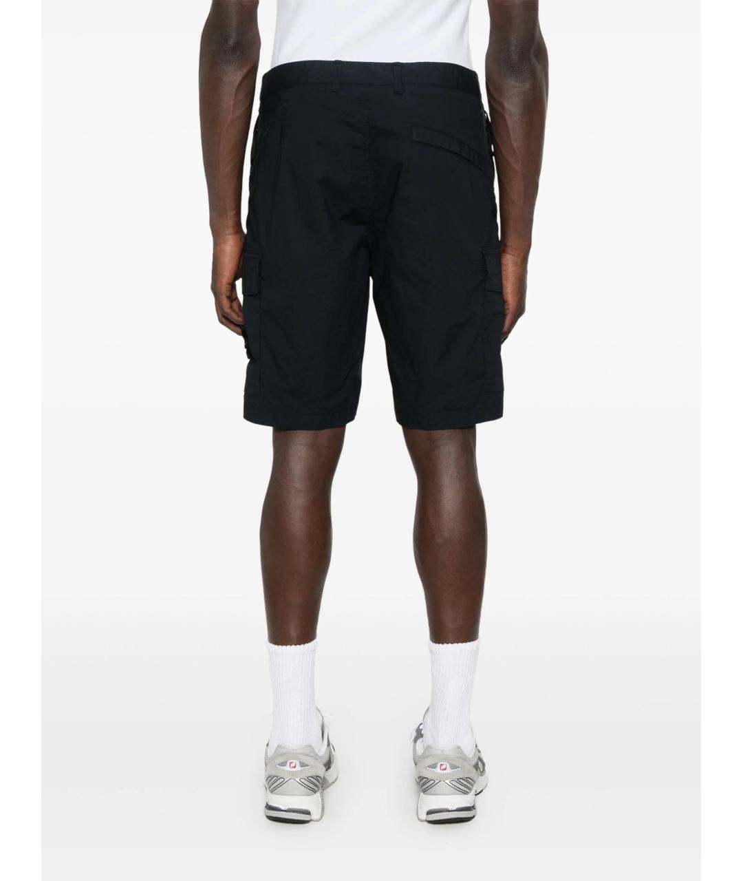 STONE ISLAND Темно-синие хлопковые шорты, фото 4