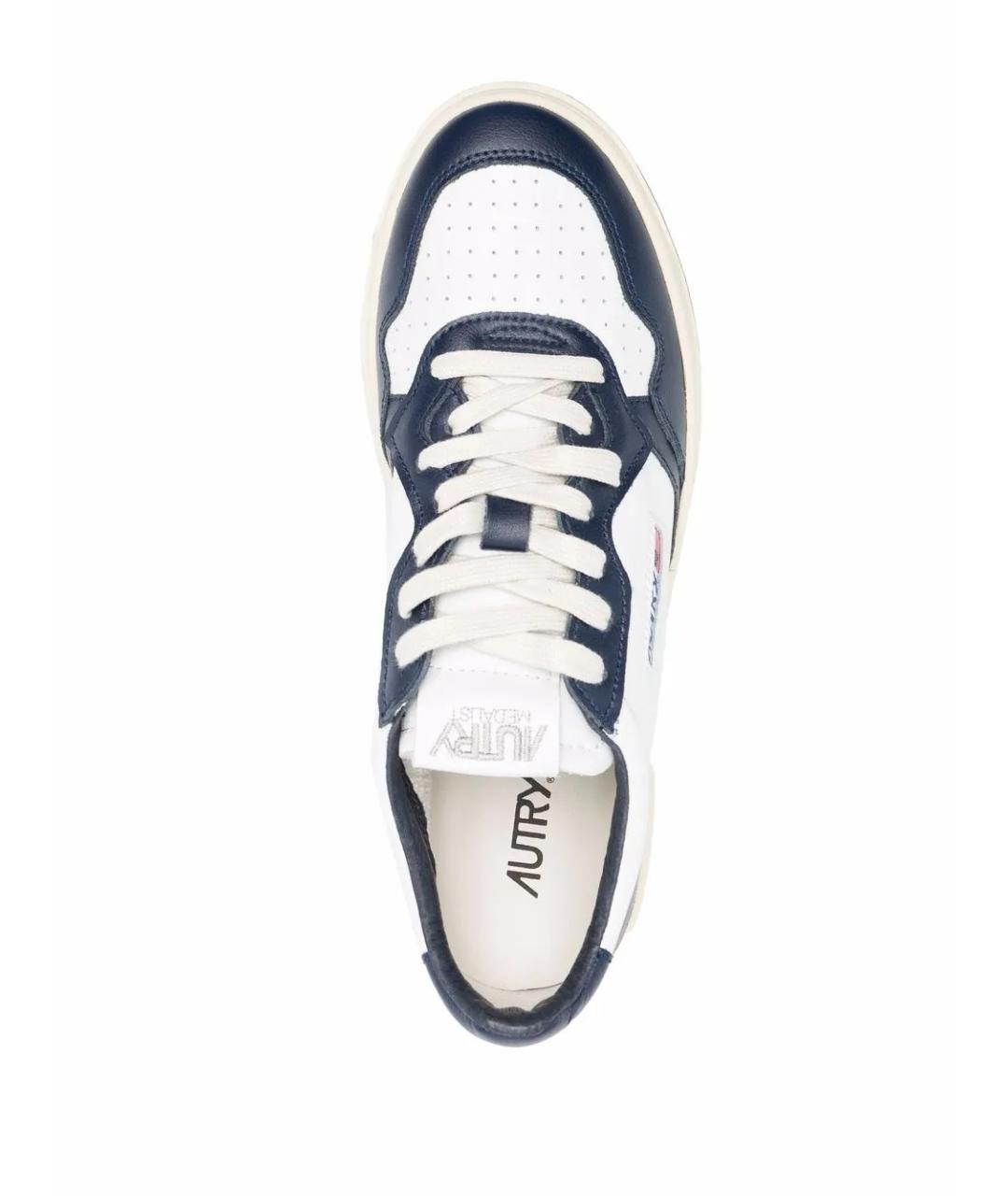 AUTRY Синие кожаные низкие кроссовки / кеды, фото 4