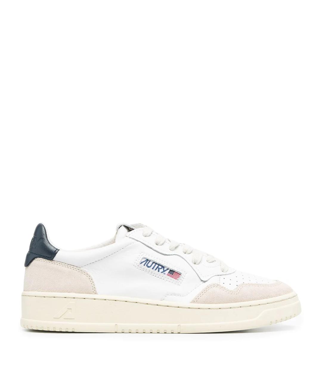 AUTRY Белые кожаные низкие кроссовки / кеды, фото 1
