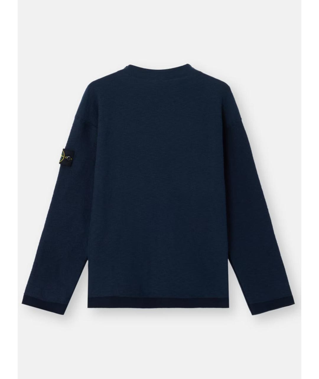 STONE ISLAND Синий хлопковый джемпер / свитер, фото 6
