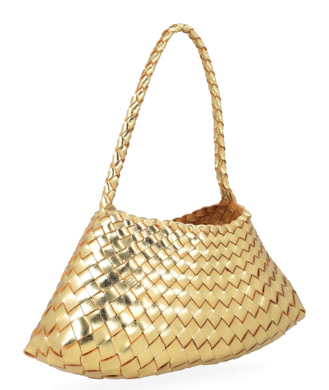 Dragon Diffusion Золотая пелетеная сумка через плечо, фото 2