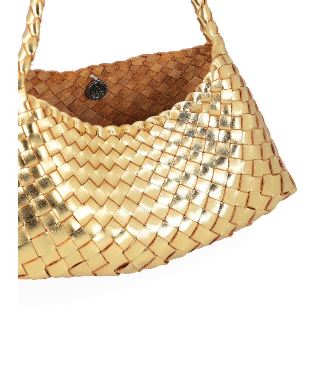 Dragon Diffusion Золотая пелетеная сумка через плечо, фото 3