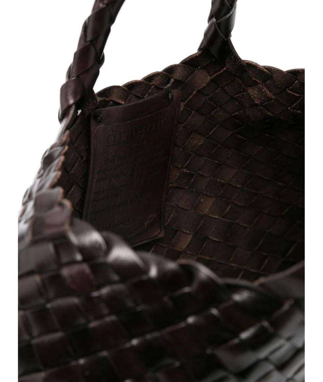 Dragon Diffusion Коричневая кожаная сумка тоут, фото 4