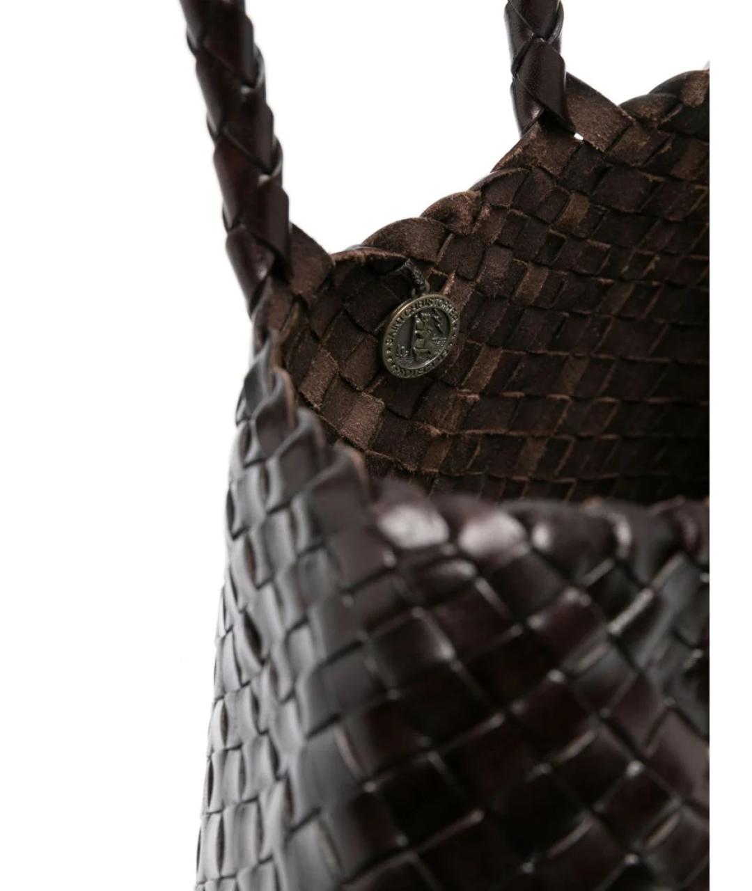 Dragon Diffusion Коричневая кожаная сумка тоут, фото 3