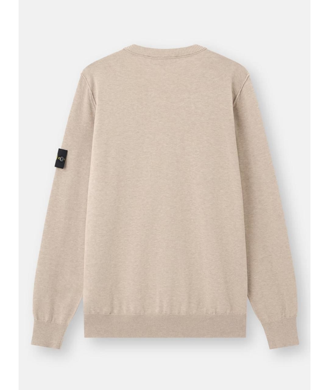 STONE ISLAND Бежевый хлопковый джемпер / свитер, фото 6