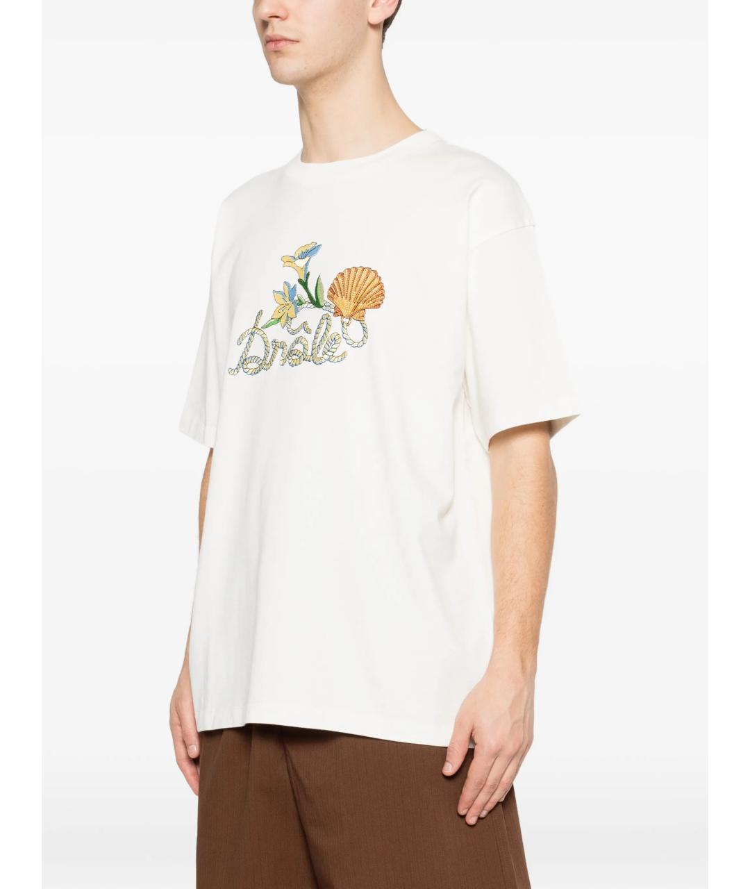 Drole de Monsieur Белая хлопковая футболка, фото 3