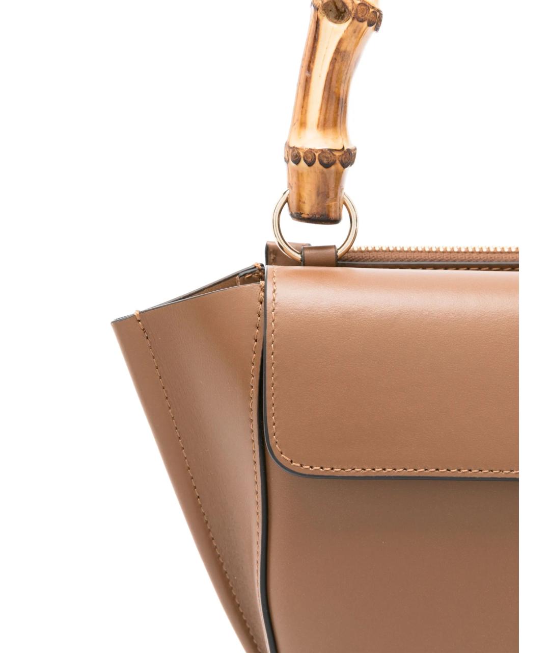 WANDLER Коричневая кожаная сумка тоут, фото 4