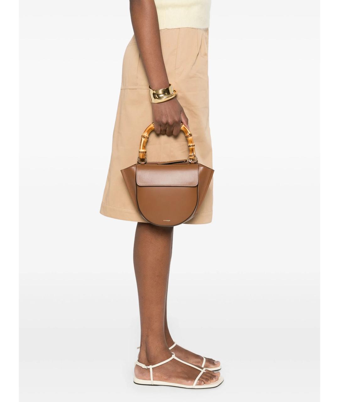 WANDLER Коричневая кожаная сумка тоут, фото 2