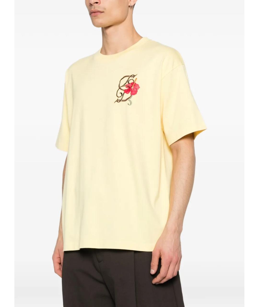 Drole de Monsieur Желтая хлопковая футболка, фото 4
