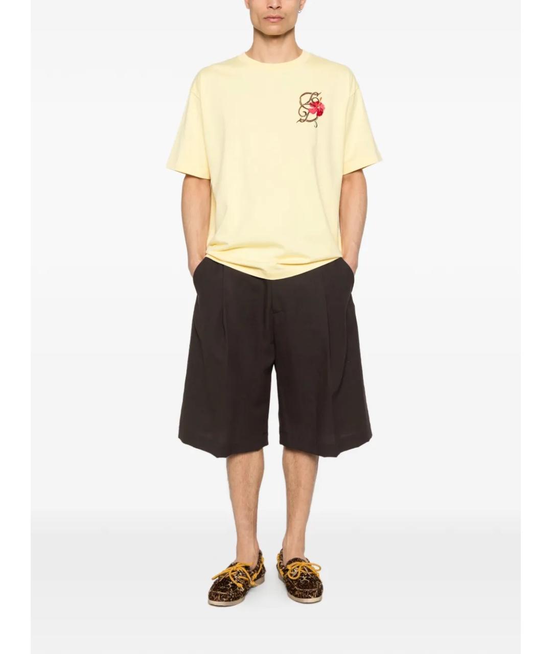 Drole de Monsieur Желтая хлопковая футболка, фото 2