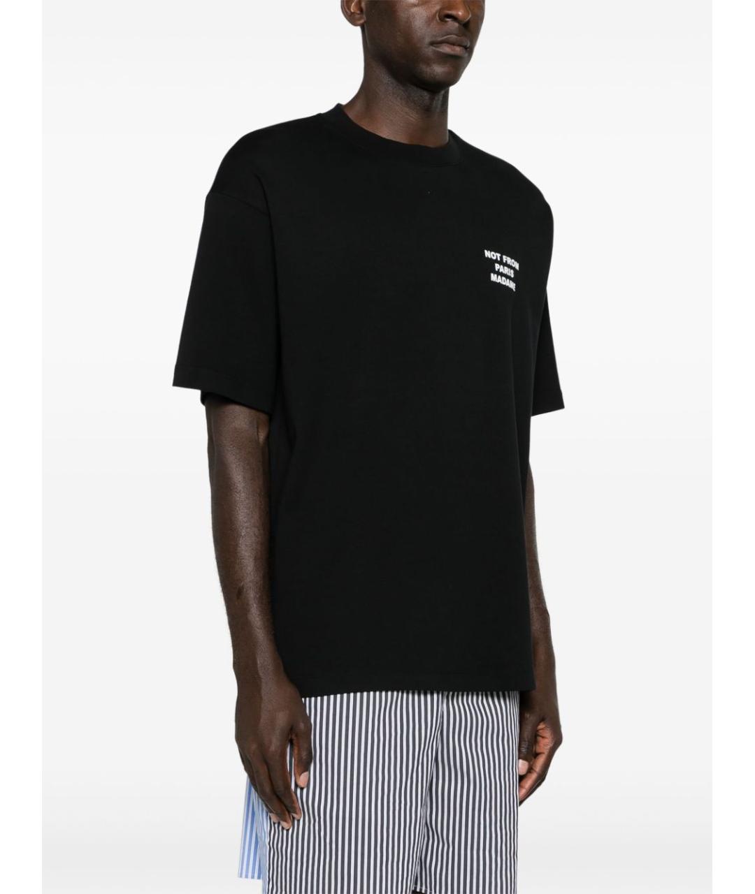 Drole de Monsieur Черная хлопковая футболка, фото 4